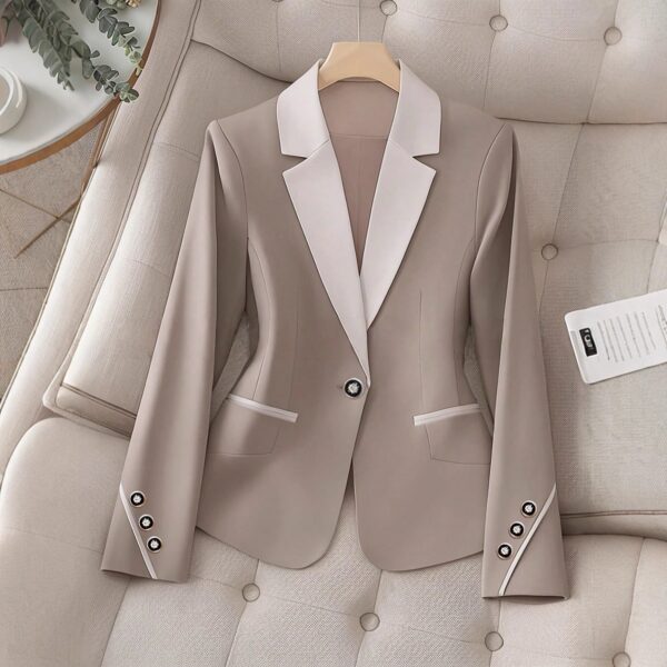 Professional Contrasting-Color Button Elegant Formal Blazer - Image 5