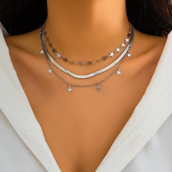 Euro-American Cross-Border Jewelry Niche Bold Girl Feng Shui Crystal Star-Shaped Clavicle Necklace - Image 5