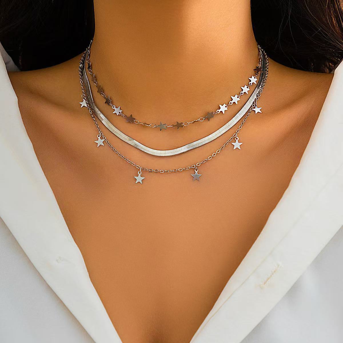 Euro-American Cross-Border Jewelry Niche Bold Girl Feng Shui Crystal Star-Shaped Clavicle Necklace - Image 5