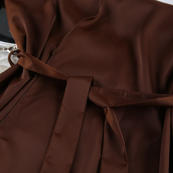 Womens AutumnWinter Lace-Up Fashionable European And American-Style Home Bathrobe - Image 11