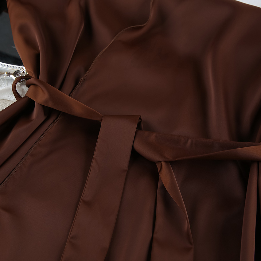 Womens AutumnWinter Lace-Up Fashionable European And American-Style Home Bathrobe - Image 11
