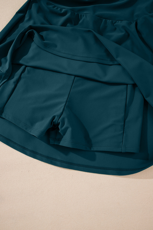Contrast Edge Ruffle High Waist Swim Dress - Image 8