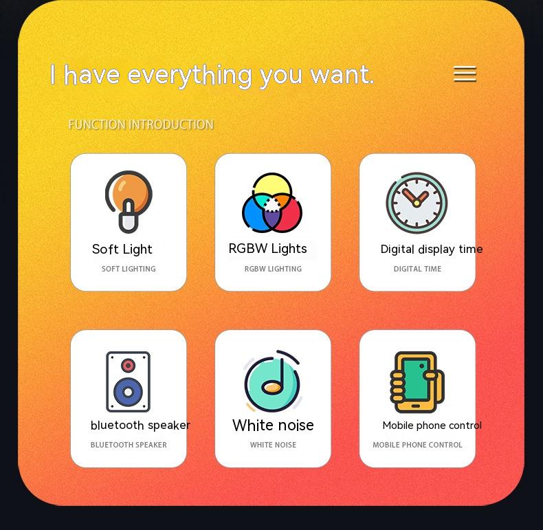 Creative Q Light Analog Sunrise Digital Display Alarm Clock Bluetooth Audio Intelligent Wake-up Q Colorful Atmosphere Light - Image 12