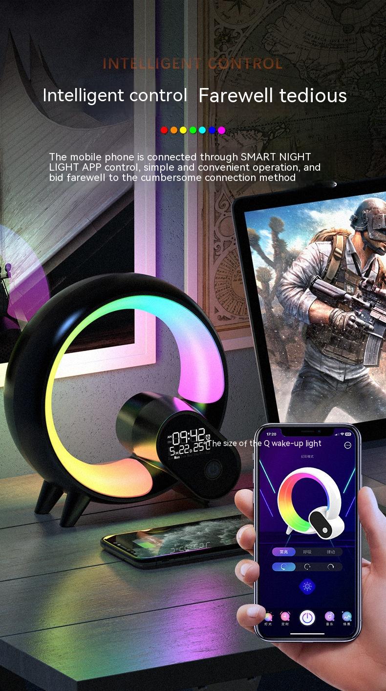 Creative Q Light Analog Sunrise Digital Display Alarm Clock Bluetooth Audio Intelligent Wake-up Q Colorful Atmosphere Light - Image 9