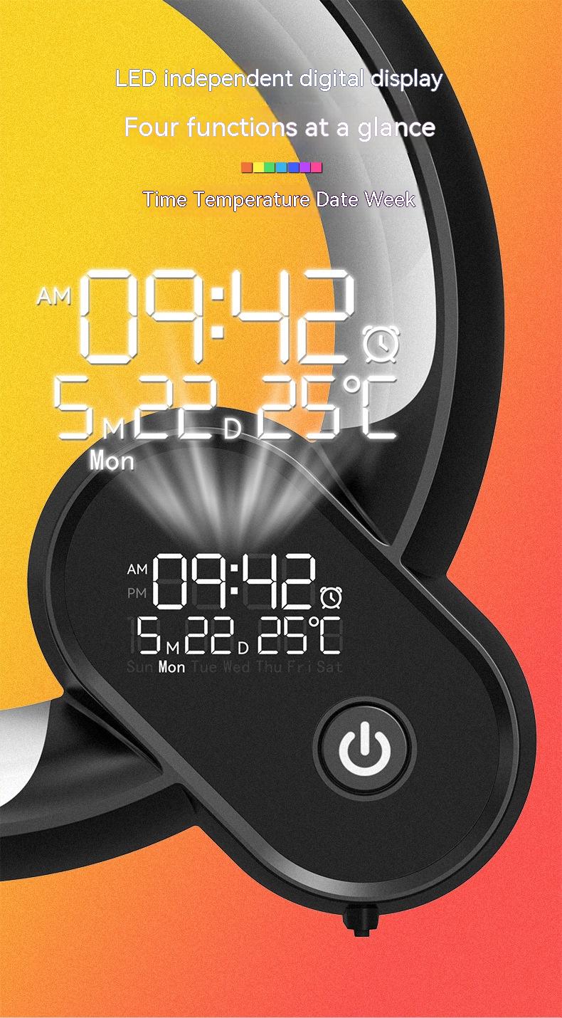 Creative Q Light Analog Sunrise Digital Display Alarm Clock Bluetooth Audio Intelligent Wake-up Q Colorful Atmosphere Light - Image 10