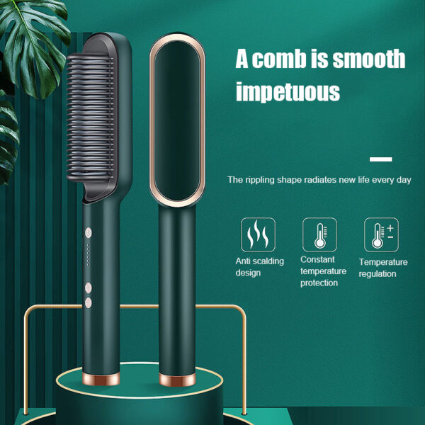 New 2 In 1 Hair Straightener Hot Comb Negative Ion Curling Tong Dual-purpose Electric Hair Brush - Image 26