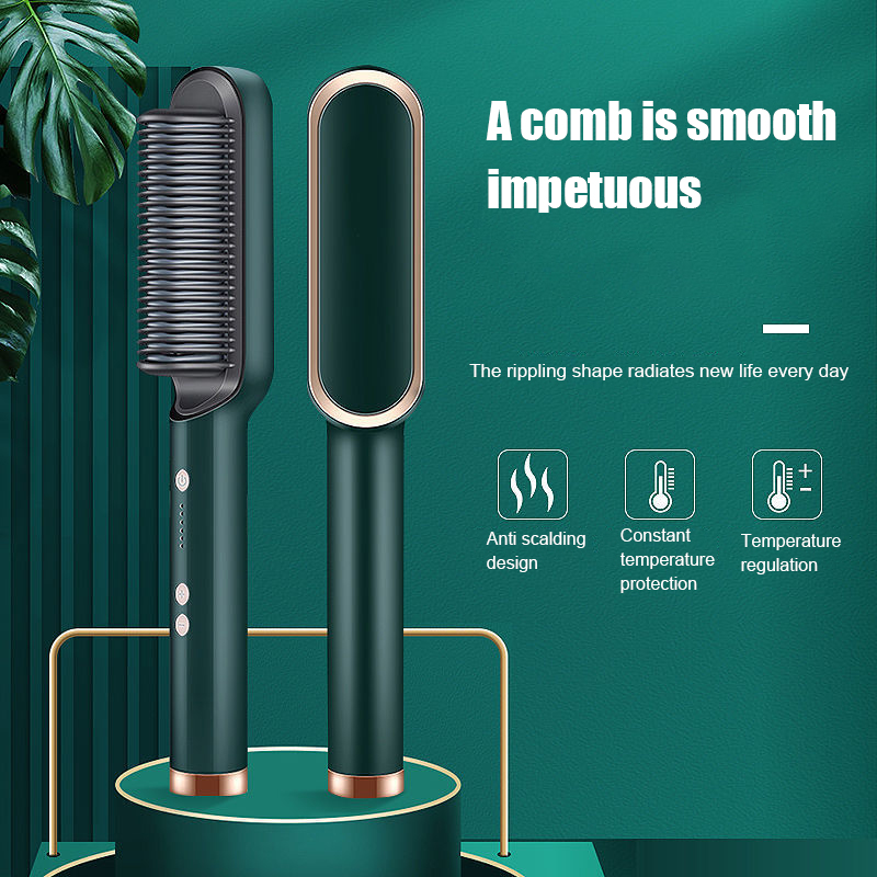 New 2 In 1 Hair Straightener Hot Comb Negative Ion Curling Tong Dual-purpose Electric Hair Brush - Image 26