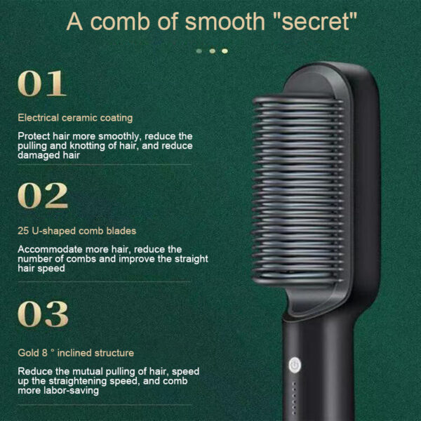 New 2 In 1 Hair Straightener Hot Comb Negative Ion Curling Tong Dual-purpose Electric Hair Brush - Image 27
