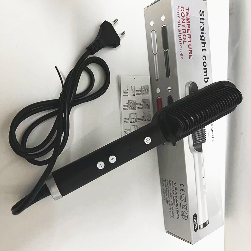 New 2 In 1 Hair Straightener Hot Comb Negative Ion Curling Tong Dual-purpose Electric Hair Brush - Image 22