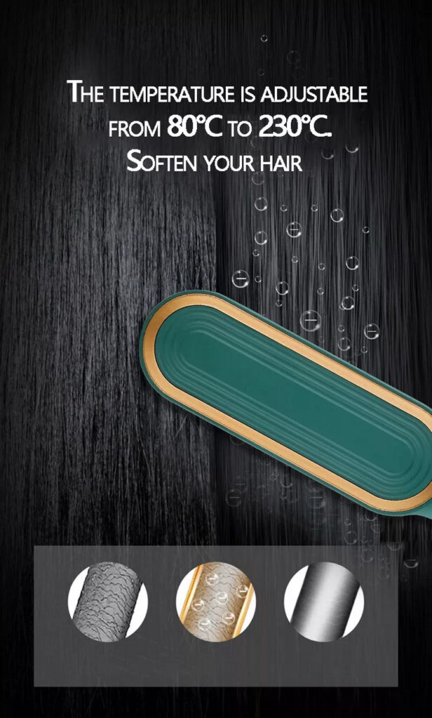 New 2 In 1 Hair Straightener Hot Comb Negative Ion Curling Tong Dual-purpose Electric Hair Brush