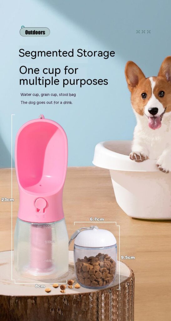 Dog Water Cup Drinking Food Garbage Bag Three-in-one Portable Small Multi-functional Pet Cups Pets Supplies