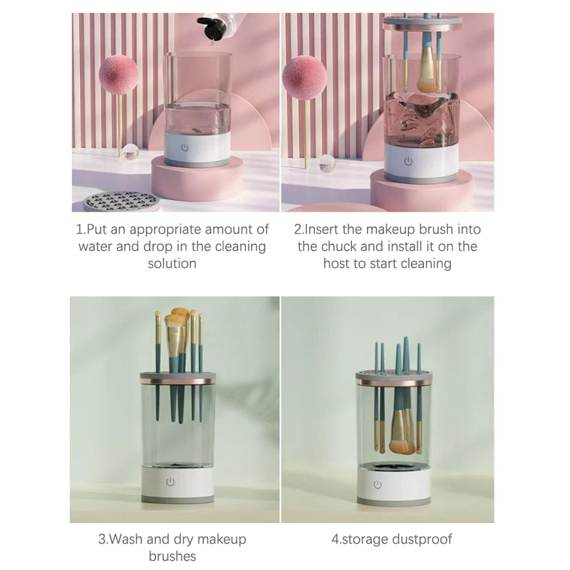 Women Eye Shadow Brush Cleaning Tool Portable Electric Makeup Brush Cleaner Machine With USB Charging Automatic Cosmetic Brush - Image 11
