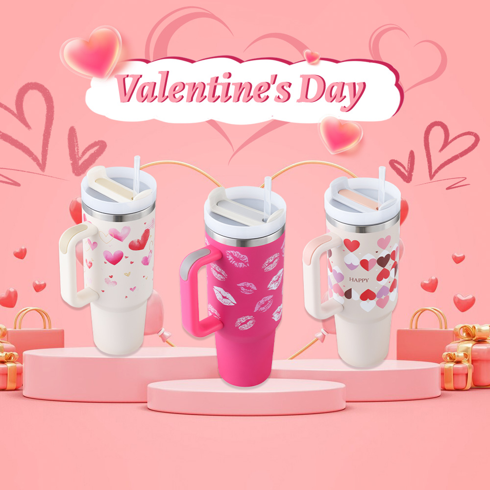 40 Oz Tumbler With Handle Straw Insulated, Stainless Steel Spill Proof Vacuum Coffee Cup Tumbler With Lid Tapered Mug Gifts For Valentine Lover Suitable For Car Gym Office Travel - Image 13