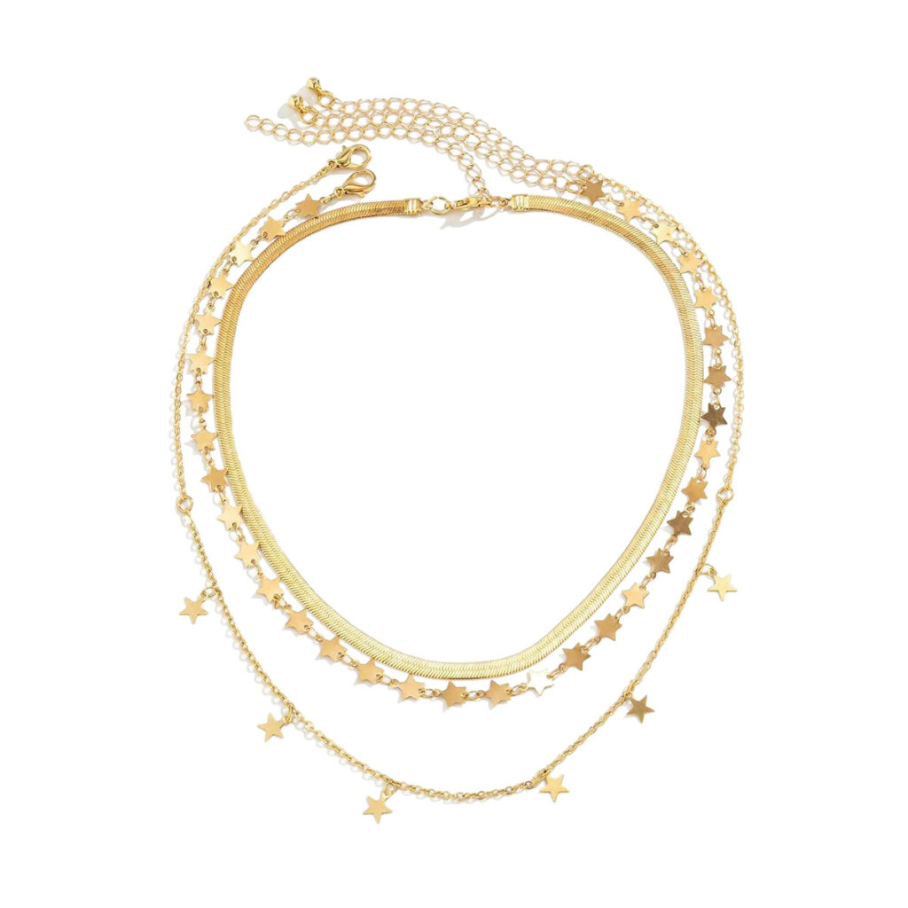 Euro-American Cross-Border Jewelry Niche Bold Girl Feng Shui Crystal Star-Shaped Clavicle Necklace