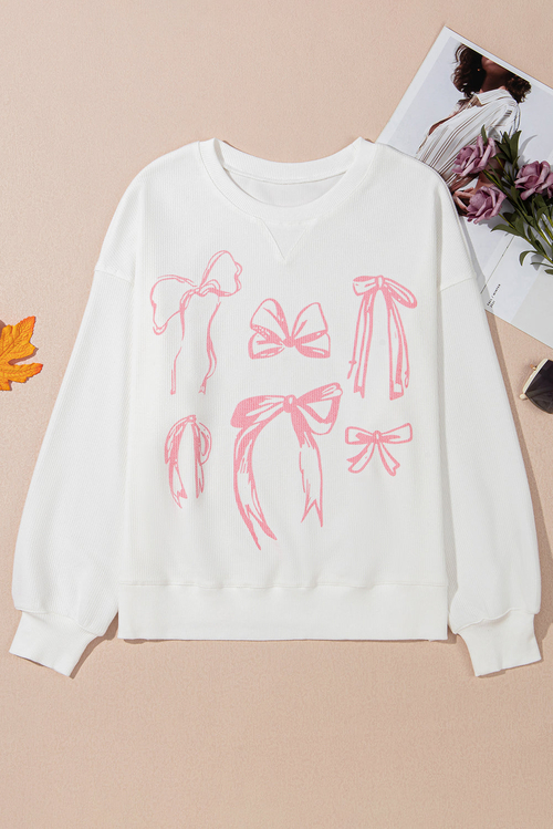 Valentine Bow Long Sleeve Crewneck Top - Image 5