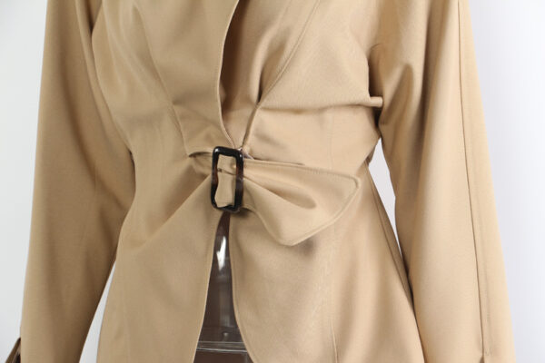 Womens Casual Figure-flattering Ruffled Asymmetrical Jacket - Image 5