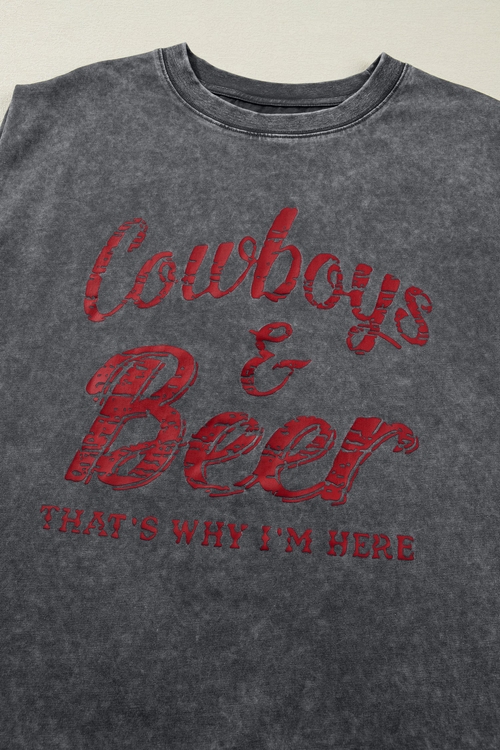 Western Cowboys & Beer Mineral Wash Tank Top - Image 5