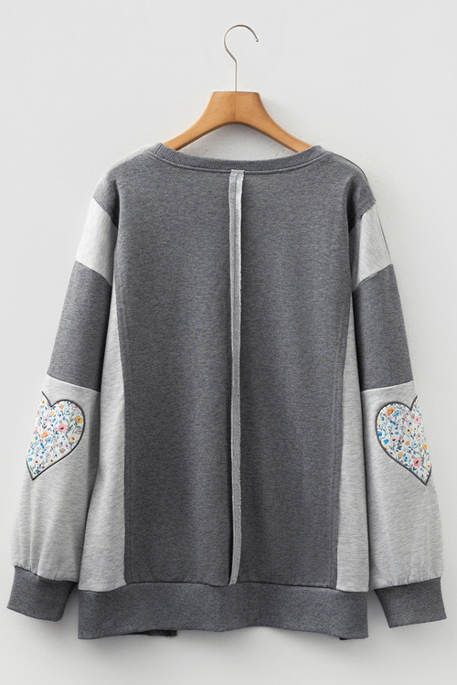Valentine LOVE Floral Patchwork Reverse Seam Sweatshirt - Image 6