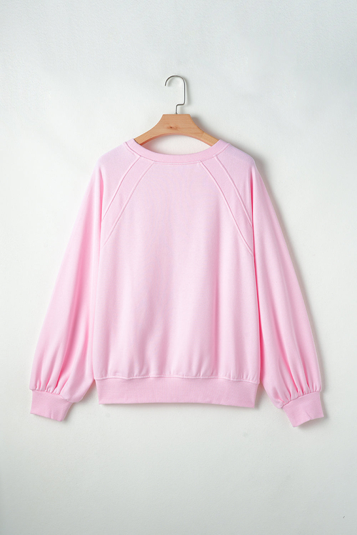 Valentine Hugs & Kisses Tinsel Embroidered Sweatshirt - Image 6
