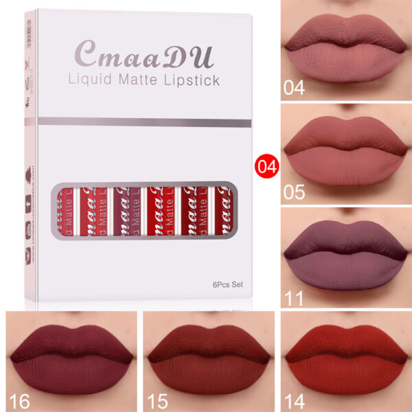 6 Boxes Of Matte Non-stick Cup Waterproof Lipstick Long Lasting Lip Gloss - Image 11