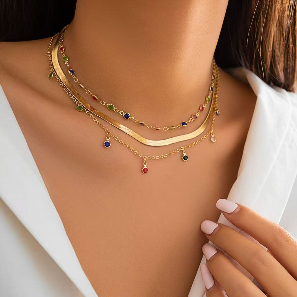 Euro-American Cross-Border Jewelry Niche Bold Girl Feng Shui Crystal Star-Shaped Clavicle Necklace