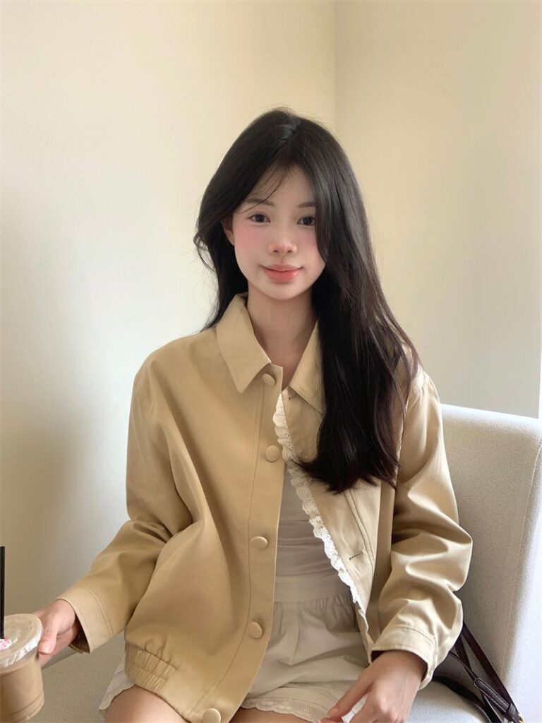 Womens Fashion Patchwork Lace Collar Short Coat