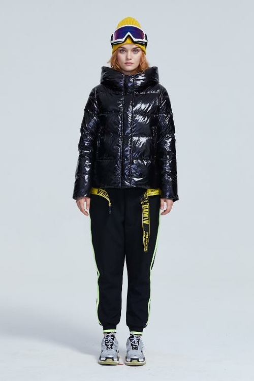 Short women winter coat parkas warm hooded shiny jacket coat Ladies - Image 6