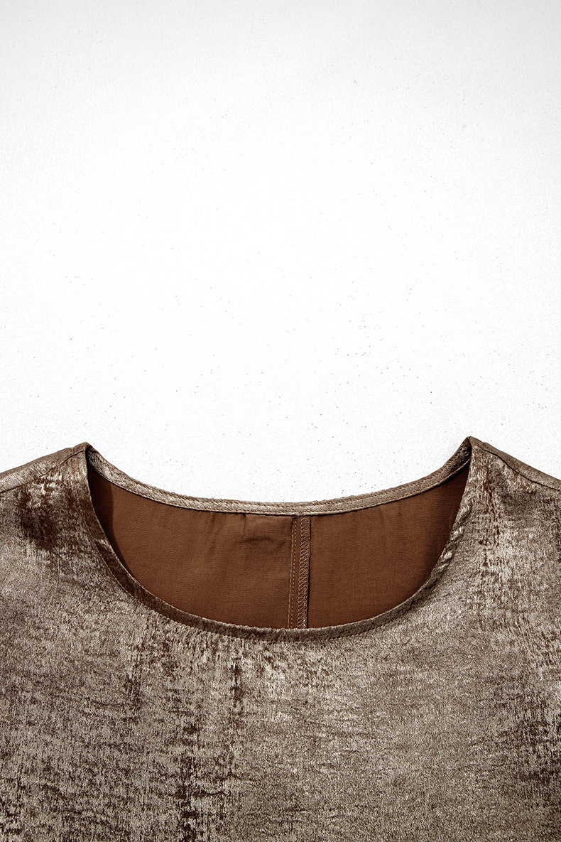 Loose Figure-flattering Top With Ruffled Hem For Women - Image 15