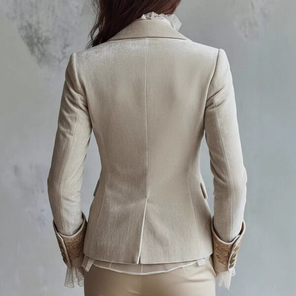 Womens Fashion Printed Lapel Flare-Sleeve Blazer - Image 4