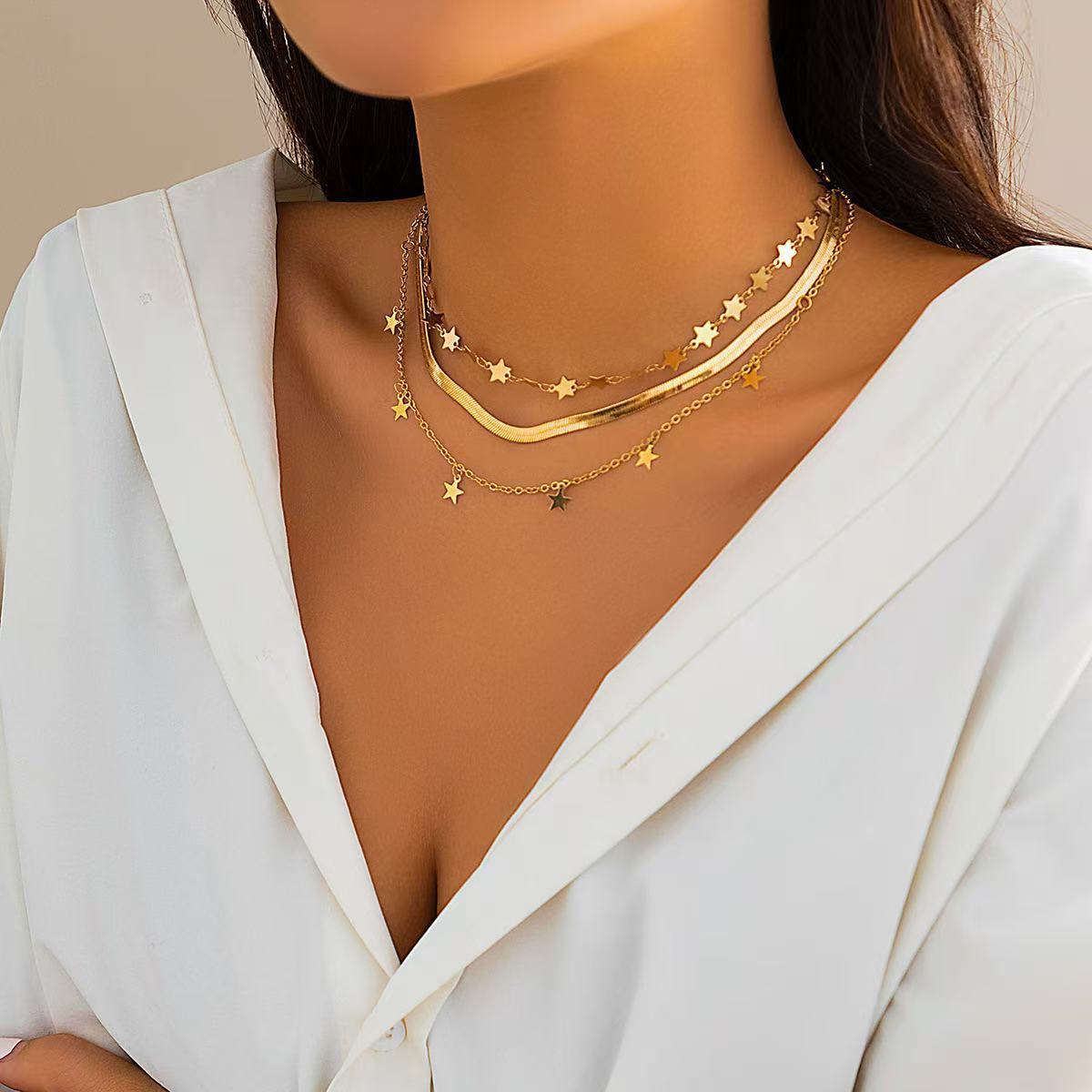 Euro-American Cross-Border Jewelry Niche Bold Girl Feng Shui Crystal Star-Shaped Clavicle Necklace - Image 13