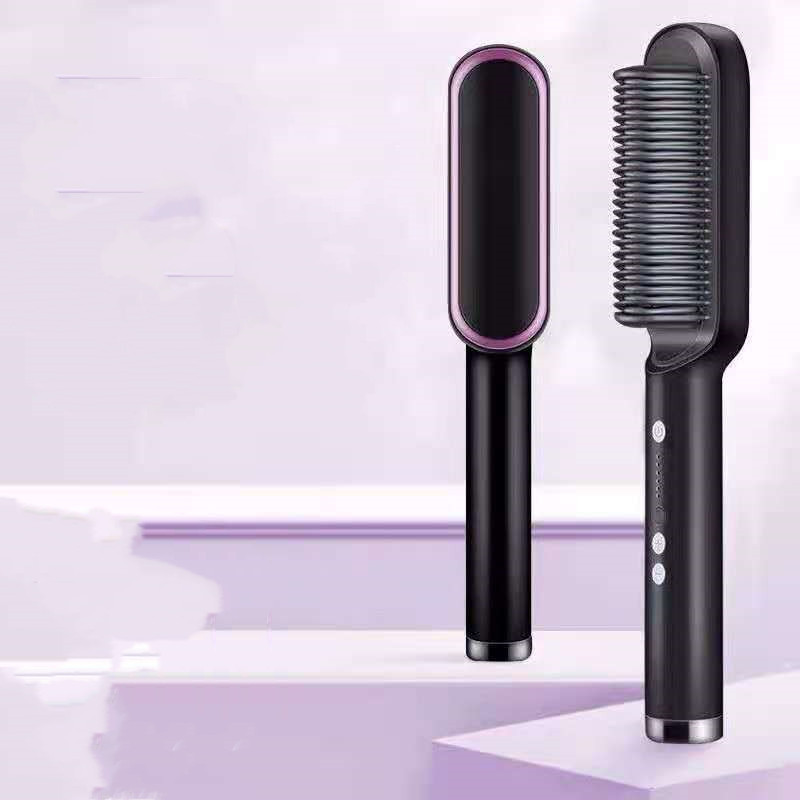 New 2 In 1 Hair Straightener Hot Comb Negative Ion Curling Tong Dual-purpose Electric Hair Brush - Image 55