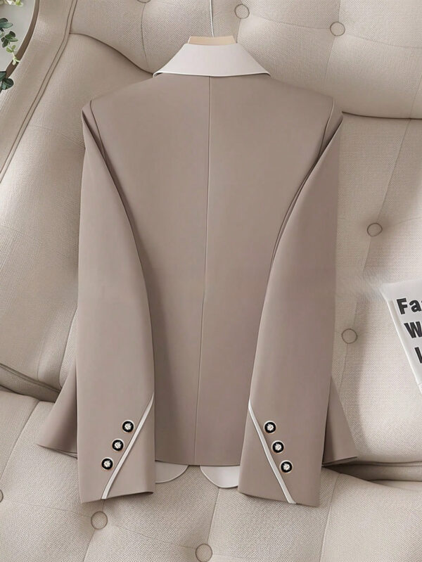 Professional Contrasting-Color Button Elegant Formal Blazer - Image 4
