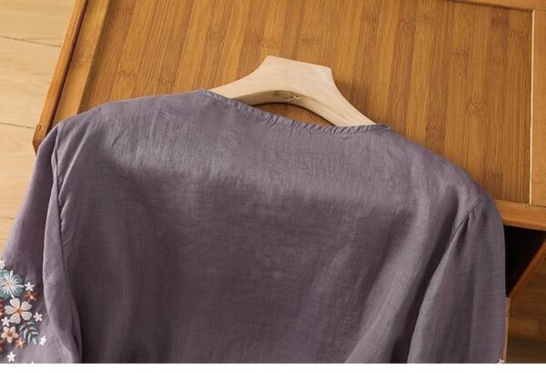 Womens Casual Loose-fitting Embroidered Top That Flatters The - Image 10