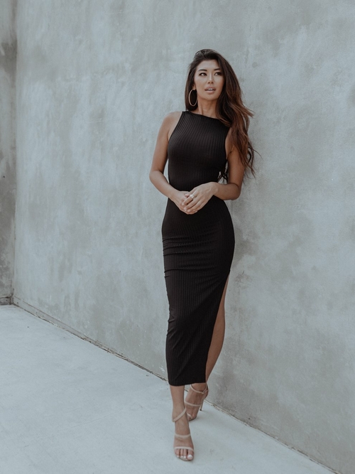 Milan Cut-out Black Dress - Image 5