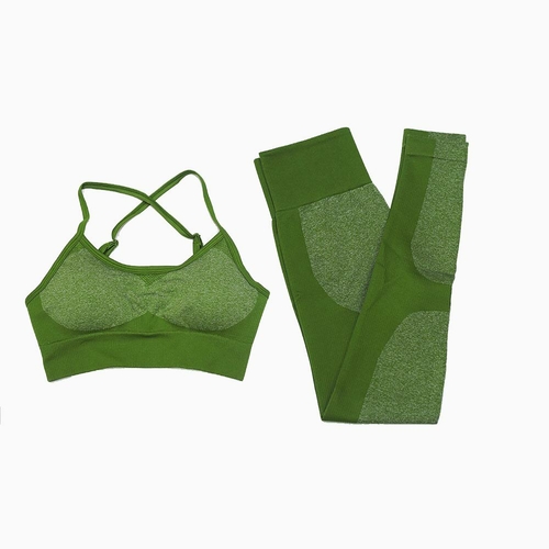 High Waist Athletic Seamless Yoga Leggings And Stretch Sports Bra - Image 8