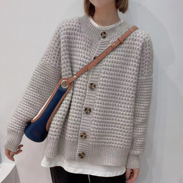 Womens Casual Button Down Knit Cardigan - Image 7