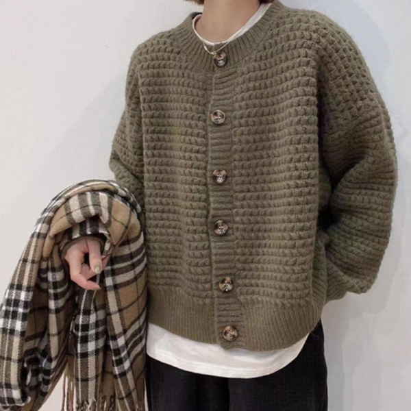 Womens Casual Button Down Knit Cardigan - Image 6