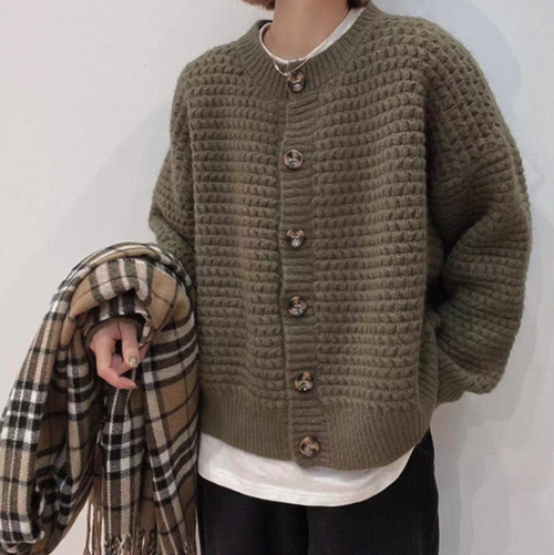 Womens Casual Button Down Knit Cardigan - Image 3