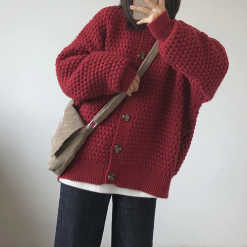 Womens Casual Button Down Knit Cardigan - Image 5