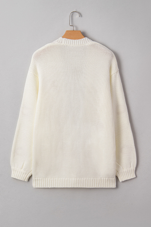 Christmas Tree Pumpkin Open Front Drop Shoulder Cardigan - Image 6