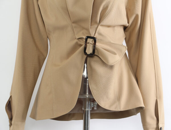Womens Casual Figure-flattering Ruffled Asymmetrical Jacket - Image 6