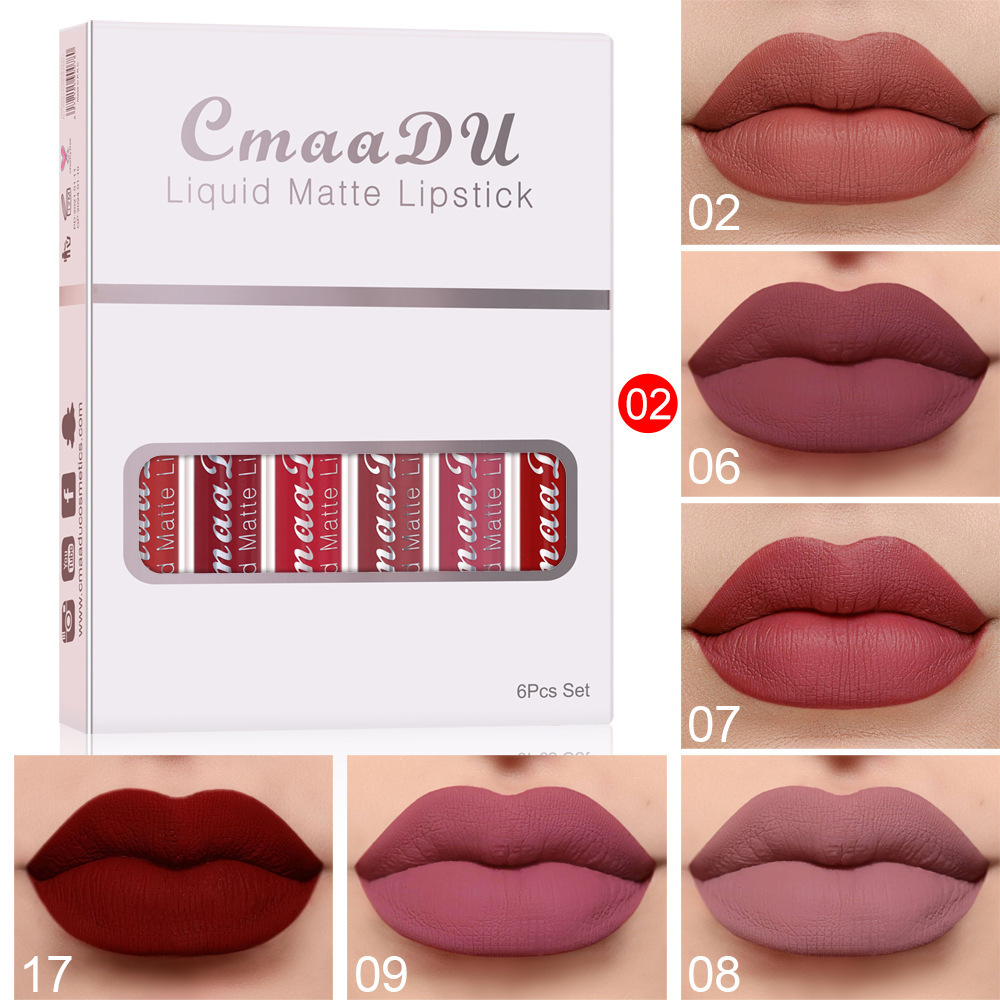 6 Boxes Of Matte Non-stick Cup Waterproof Lipstick Long Lasting Lip Gloss - Image 9