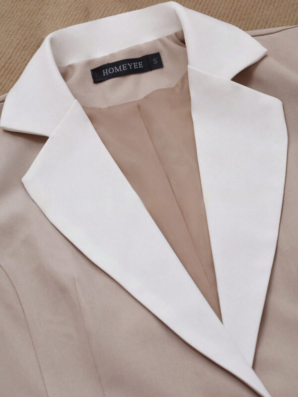 Professional Contrasting-Color Button Elegant Formal Blazer - Image 7