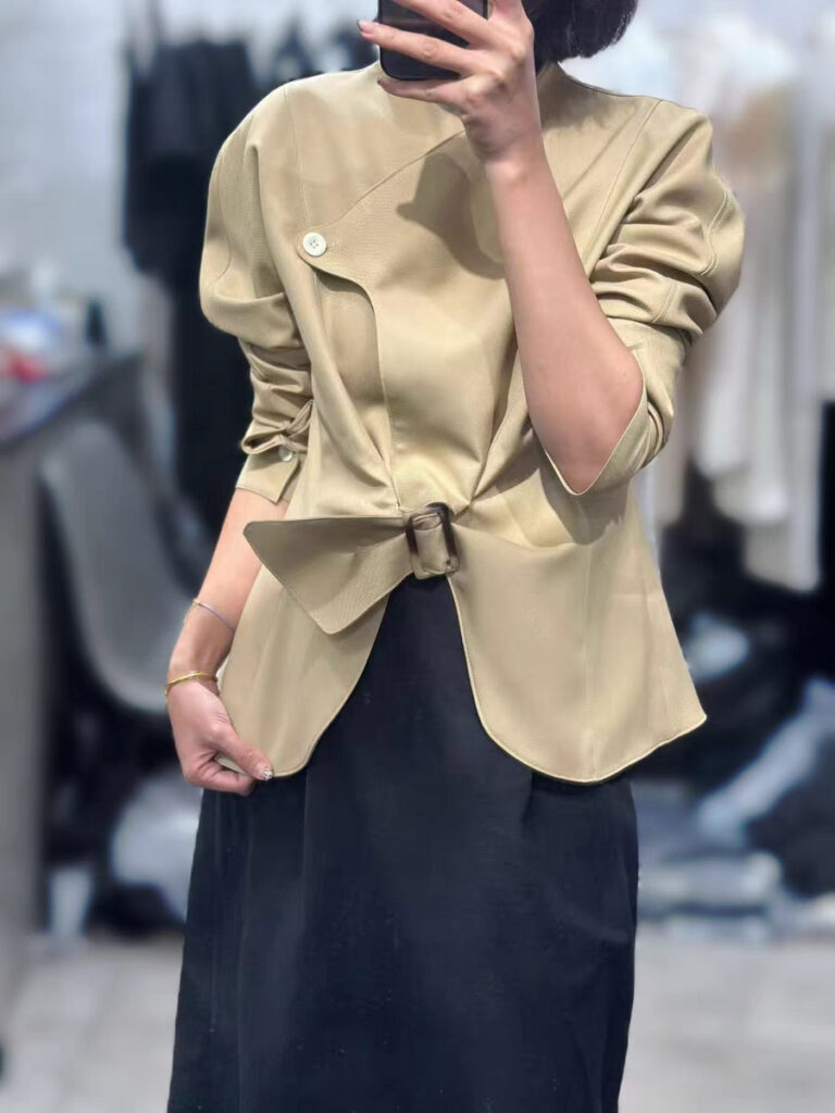 Womens Casual Figure-flattering Ruffled Asymmetrical Jacket