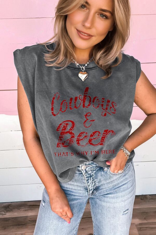 Western Cowboys & Beer Mineral Wash Tank Top - Image 10