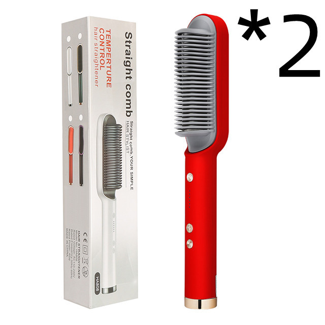 New 2 In 1 Hair Straightener Hot Comb Negative Ion Curling Tong Dual-purpose Electric Hair Brush - Image 33