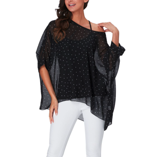 Womens Polkadot Chiffon Tunic Top - Image 2