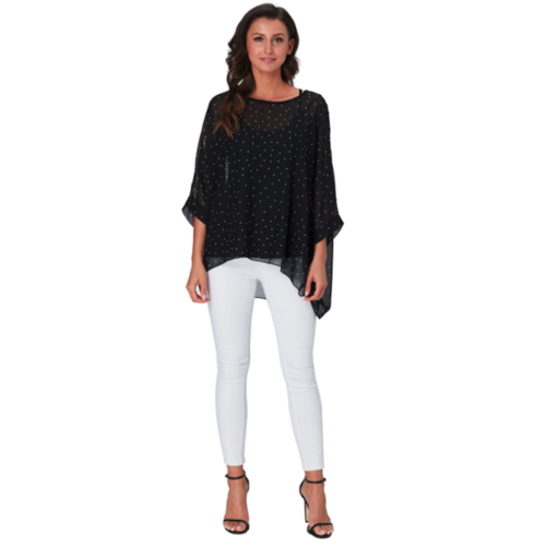 Womens Polkadot Chiffon Tunic Top - Image 3