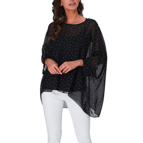Womens Polkadot Chiffon Tunic Top - Image 4