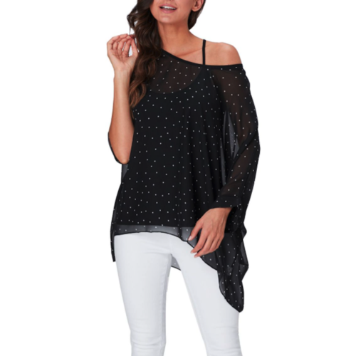 Womens Polkadot Chiffon Tunic Top - Image 5